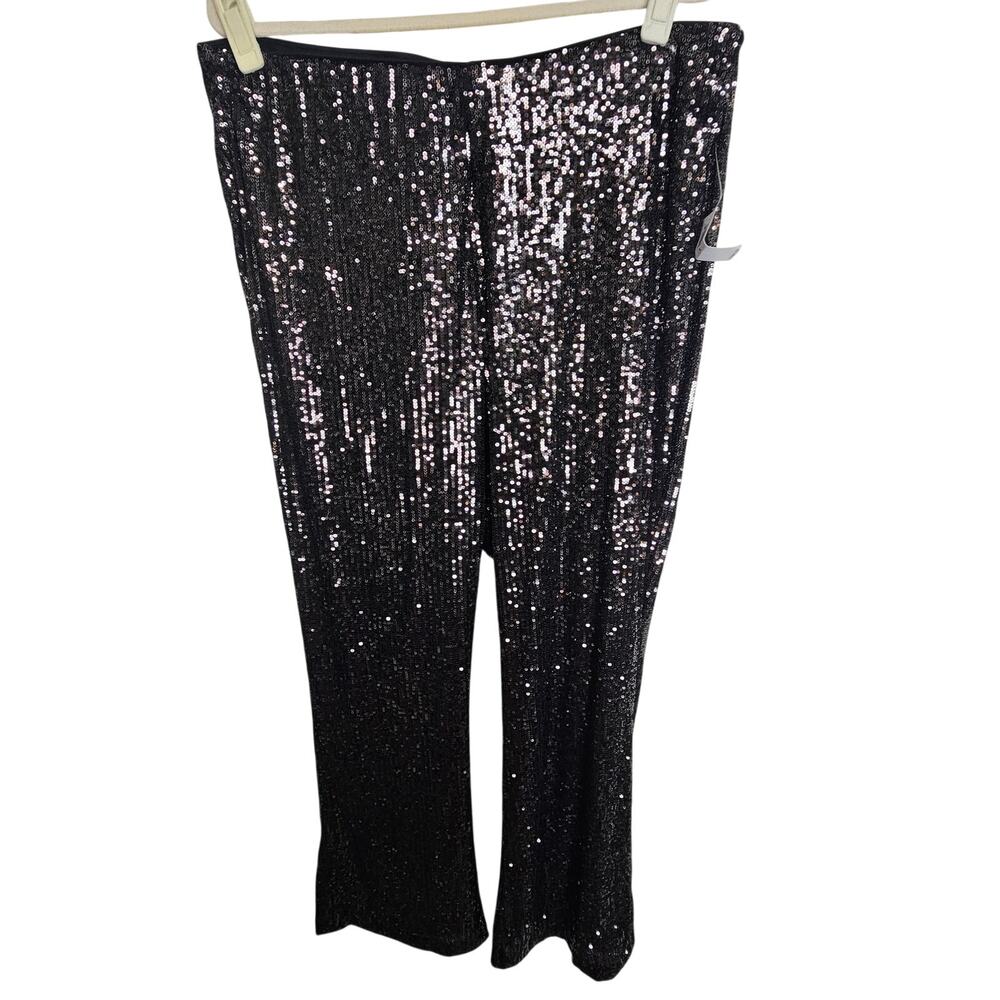 Old Navy Womens Sequin Extra High Rise Flare Pants  XL NYE Party Holiday Glam